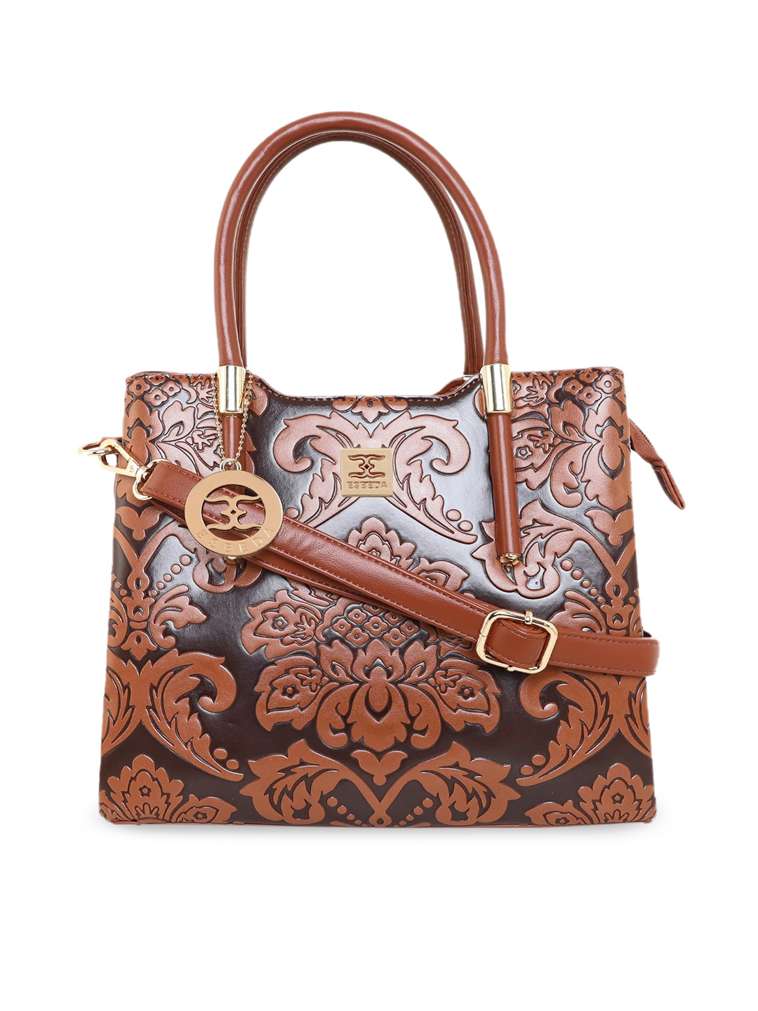 

ESBEDA Women Brown Printed PU Structured Handbag