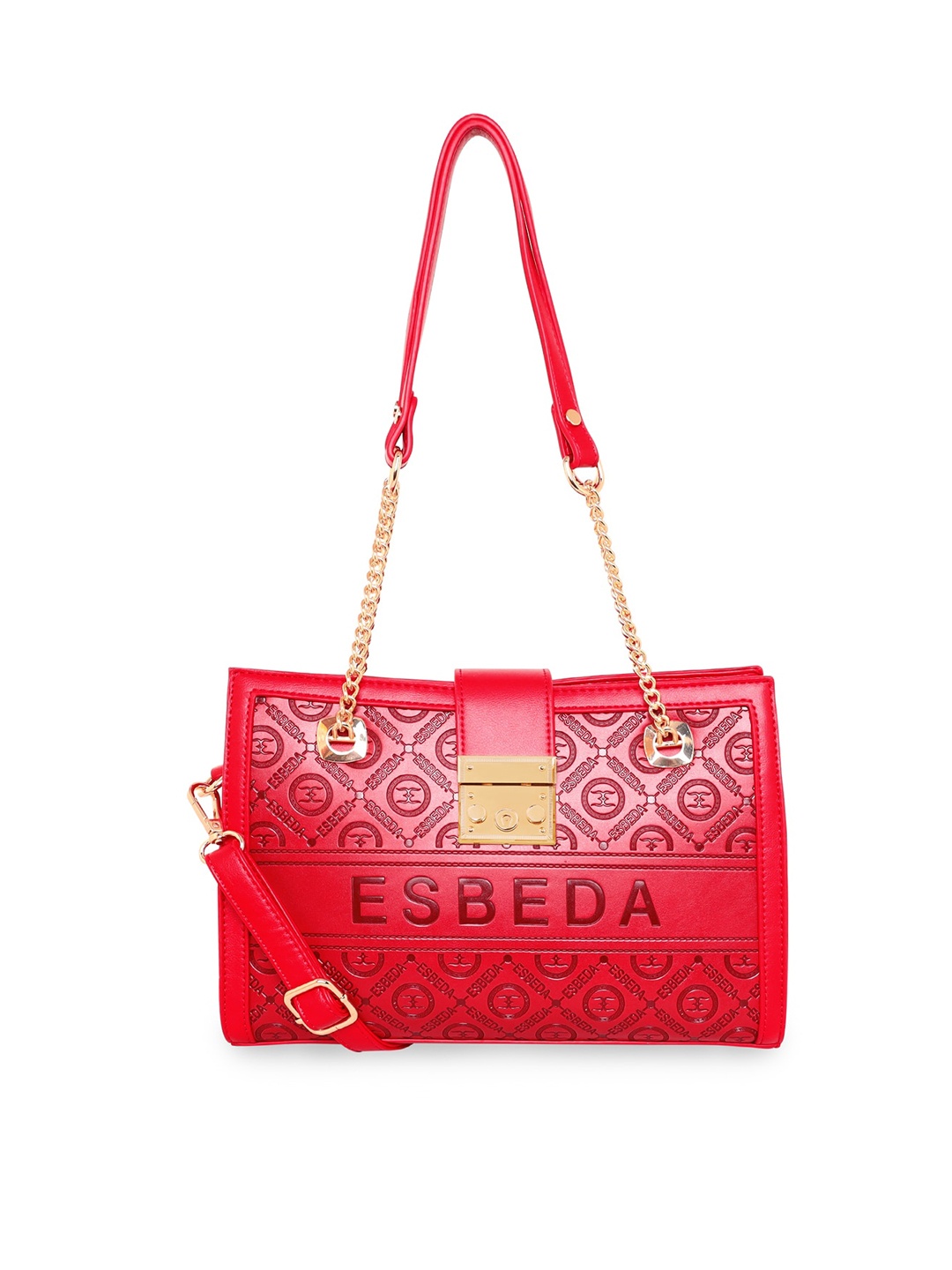 

ESBEDA Women Red Textured PU Structured Handbag