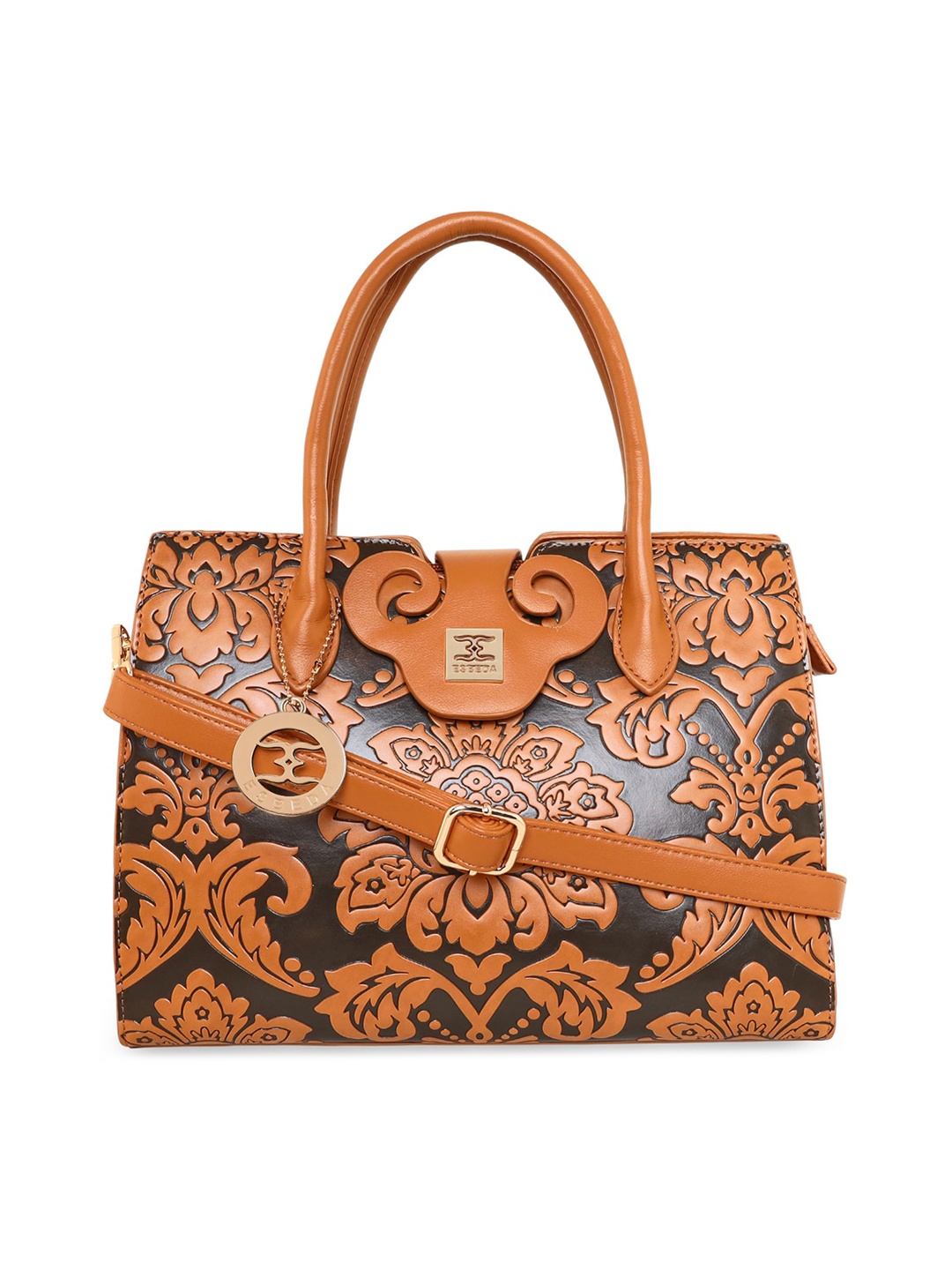 

ESBEDA Tan Printed PU Structured Shoulder Bag