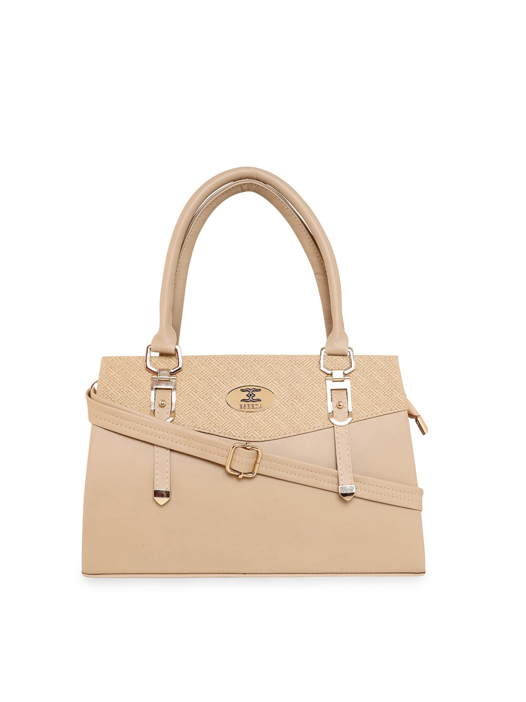 

ESBEDA Beige Textured PU Structured Shoulder Bag