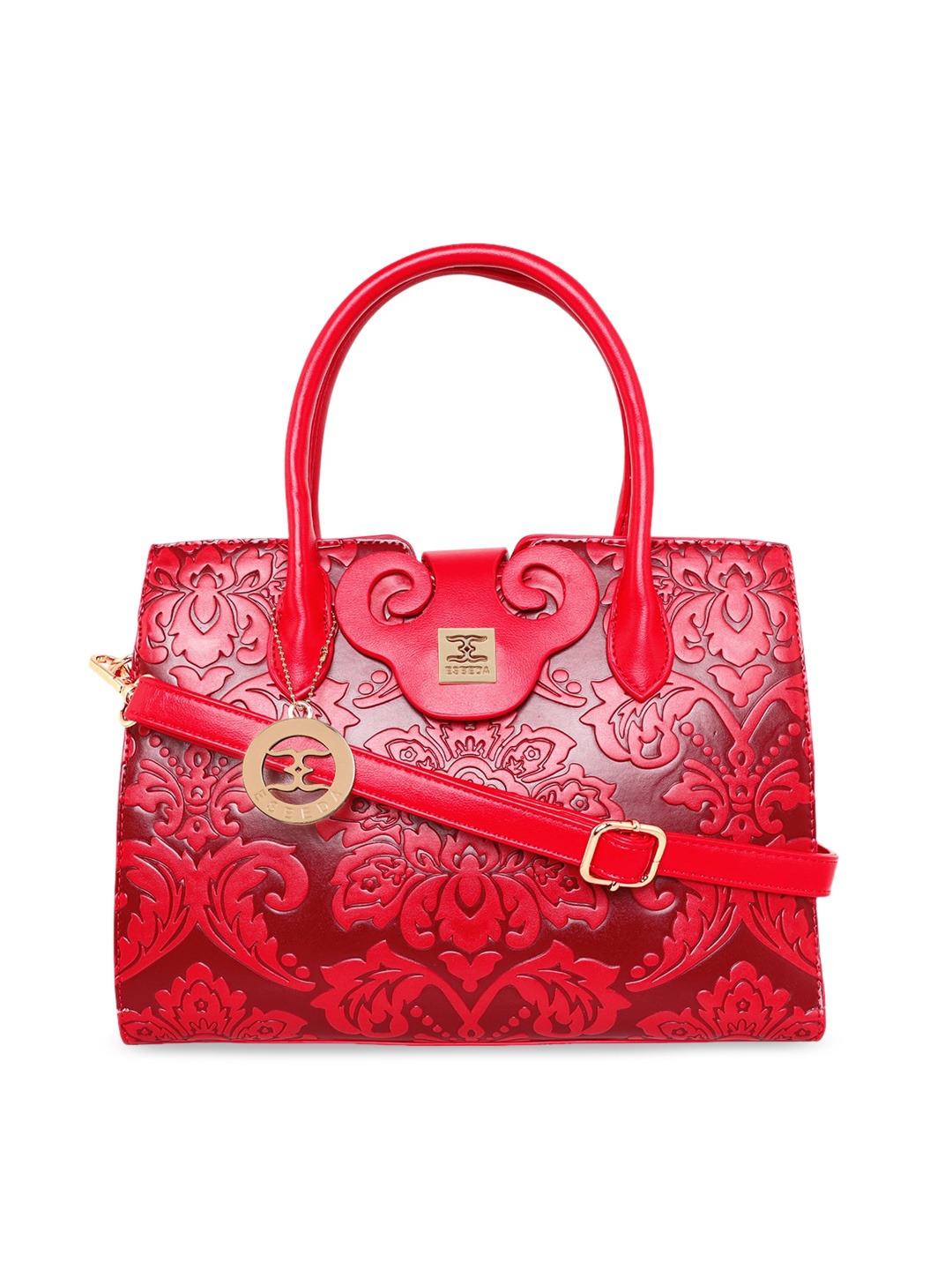 

ESBEDA Red Floral Printed Structured Shoulder Bag