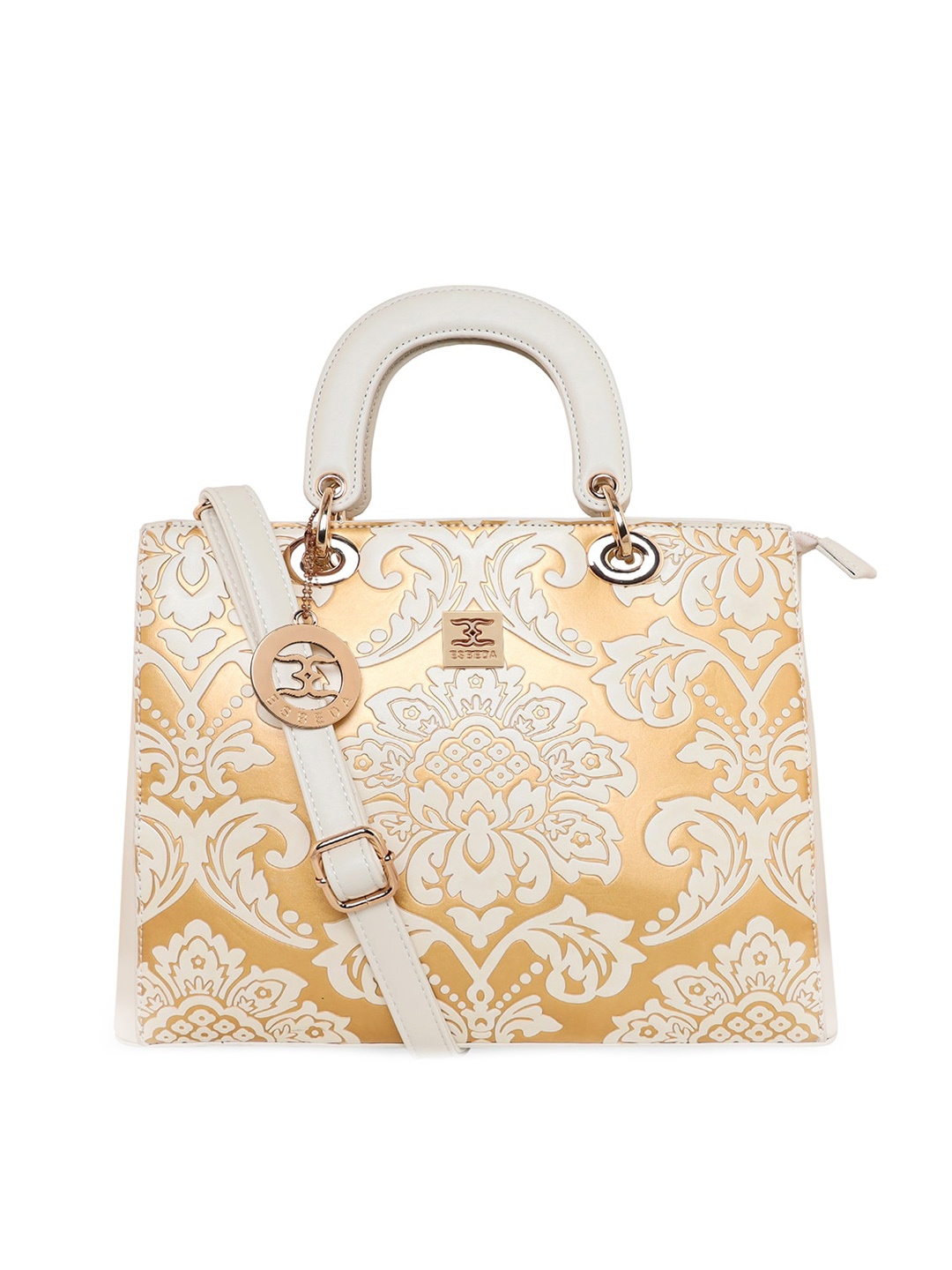 

ESBEDA Women Gold-Toned Floral Printed Structured Shoulder Bag