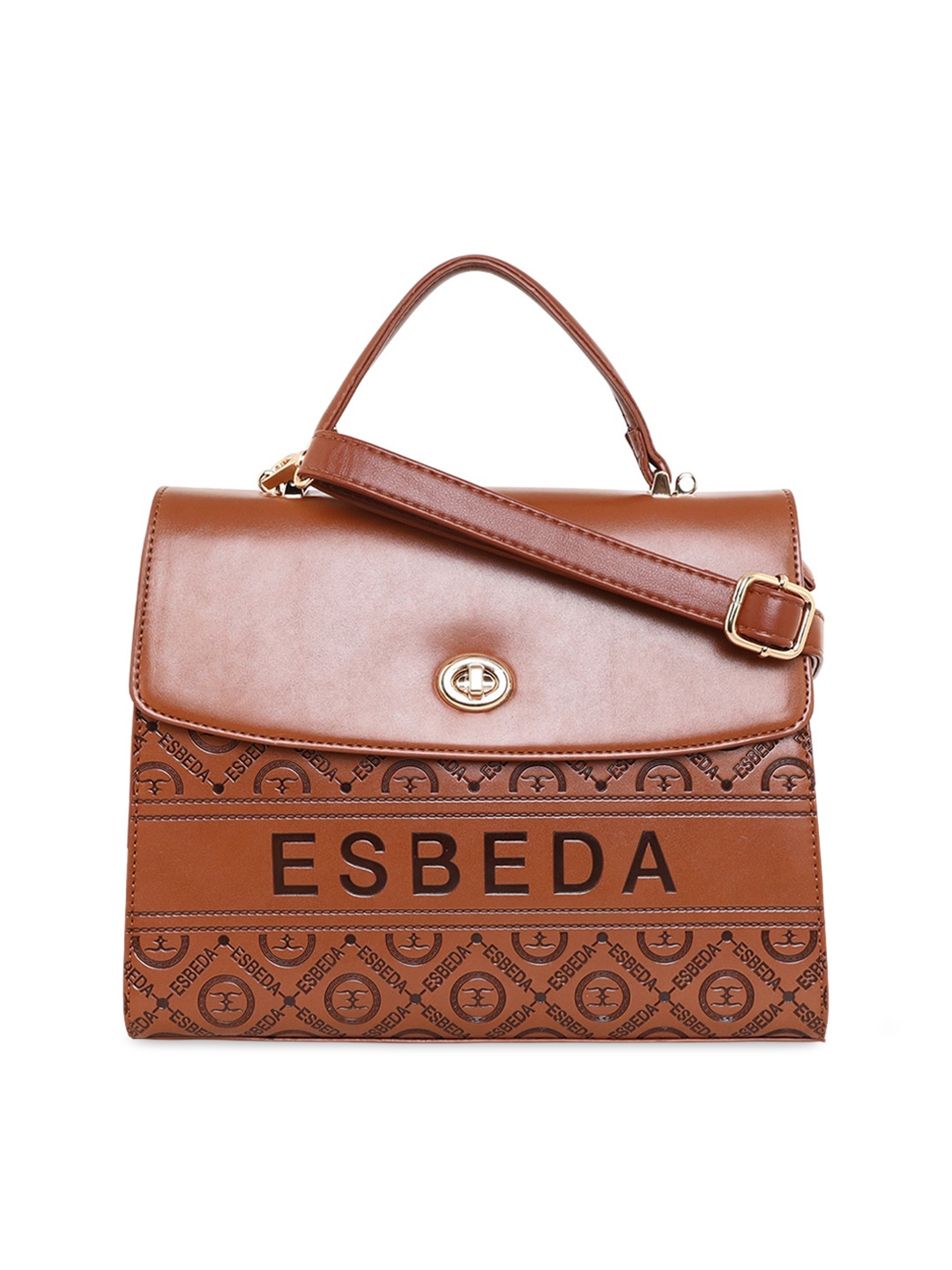 

ESBEDA Brown Printed PU Structured Shoulder Bag