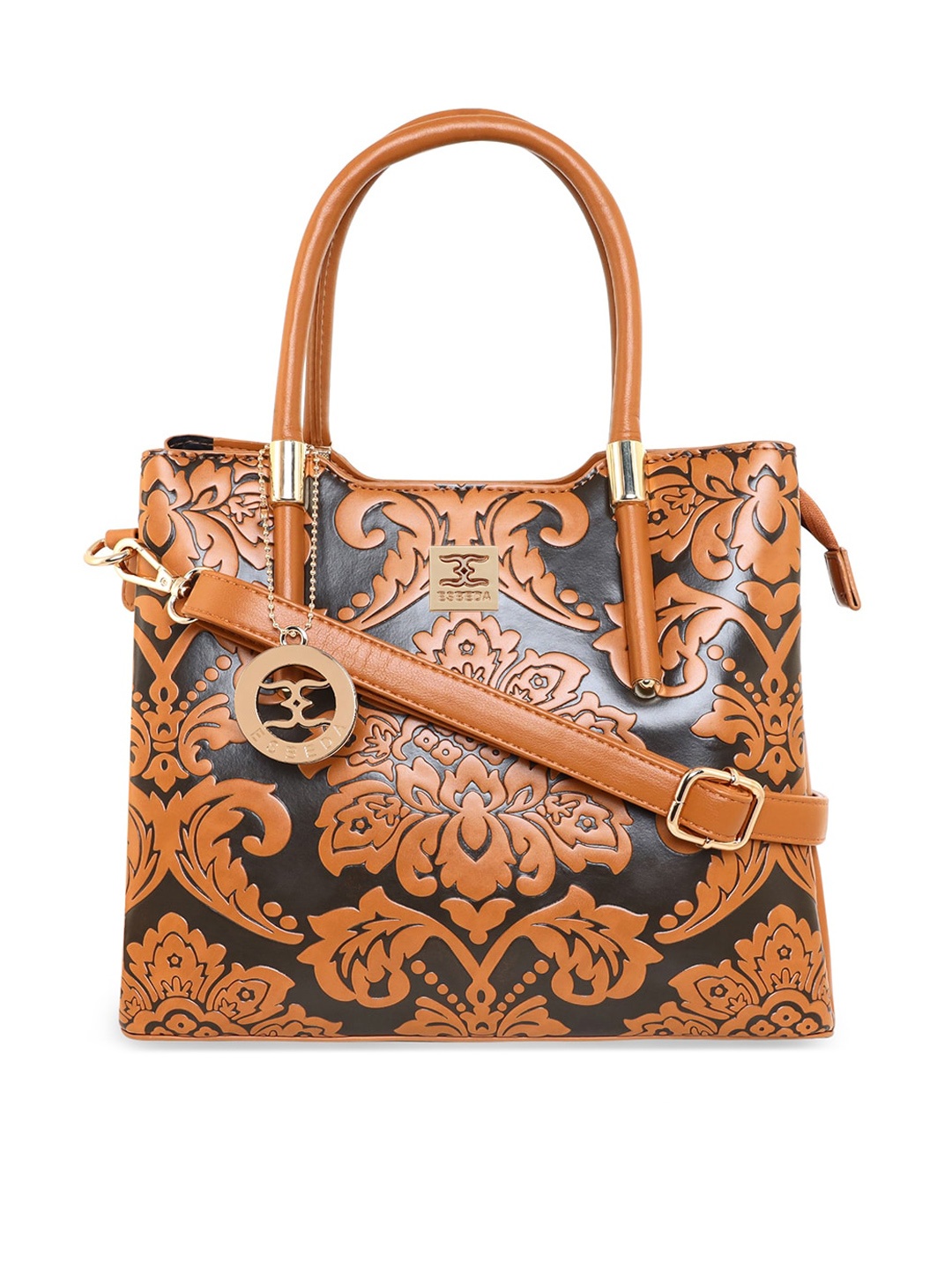 

ESBEDA Women Tan Printed PU Shopper Shoulder Bag