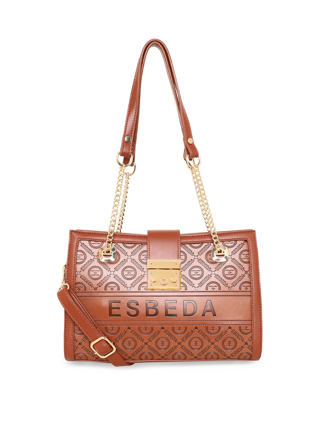 

ESBEDA Women Brown Printed PU Shopper Shoulder Bag