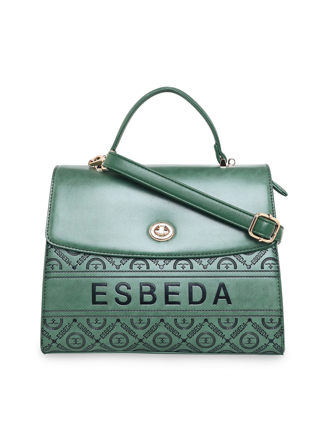 

ESBEDA Women Green Printed PU Structured Shoulder Bag