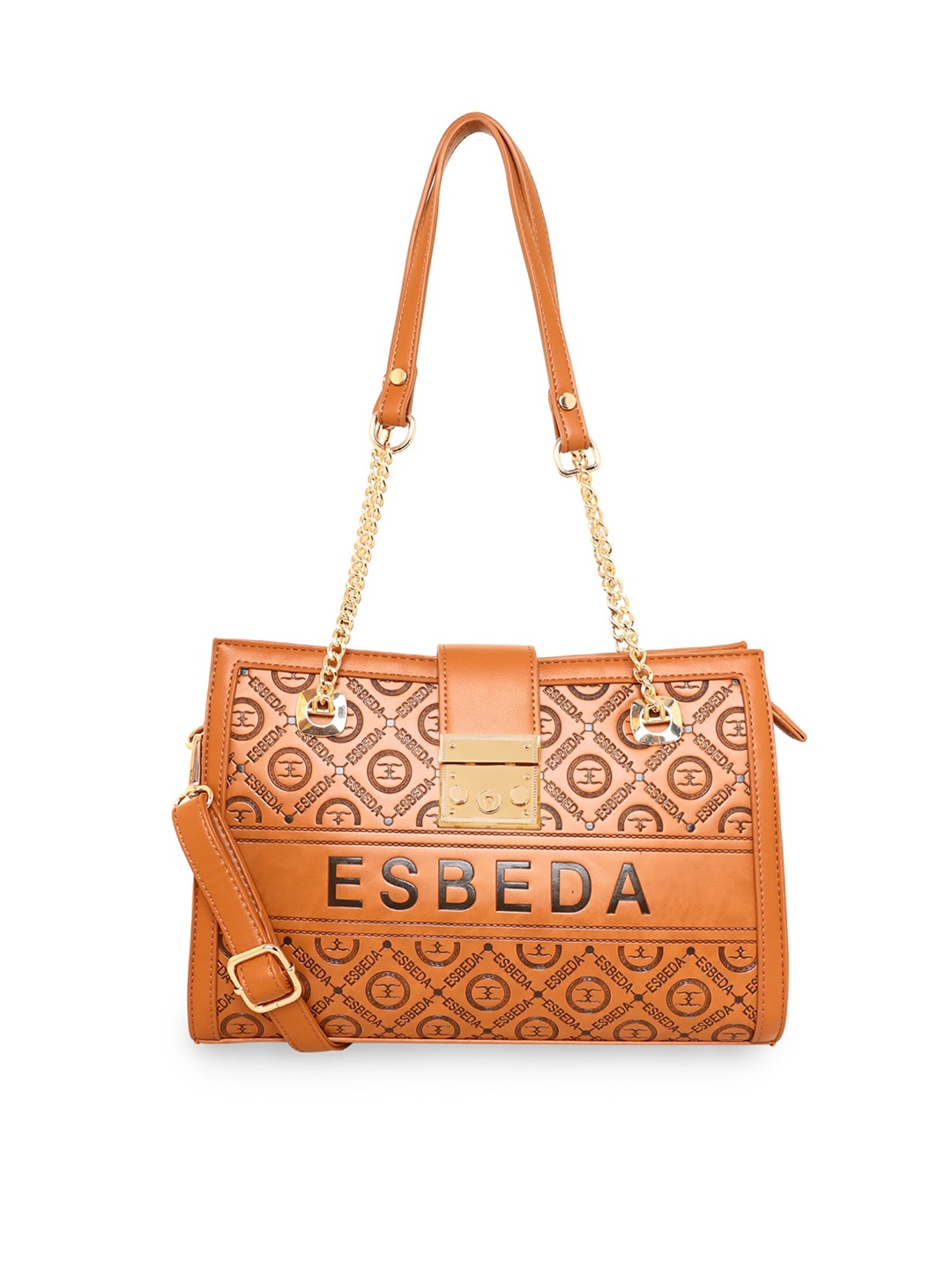 

ESBEDA Tan Textured PU Structured Handheld Bag