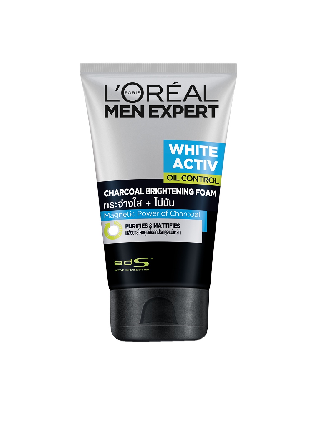 

LOreal Paris Men White Activ Charcoal Brightening Foam 100 g, Grey