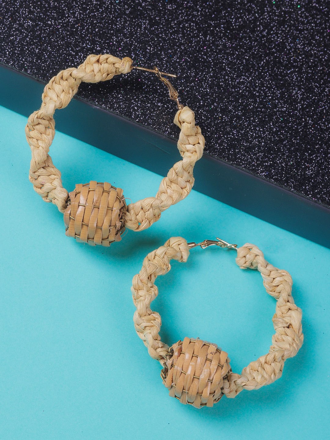 

DressBerry Brown Gold-Plated Contemporary Hoop Earrings