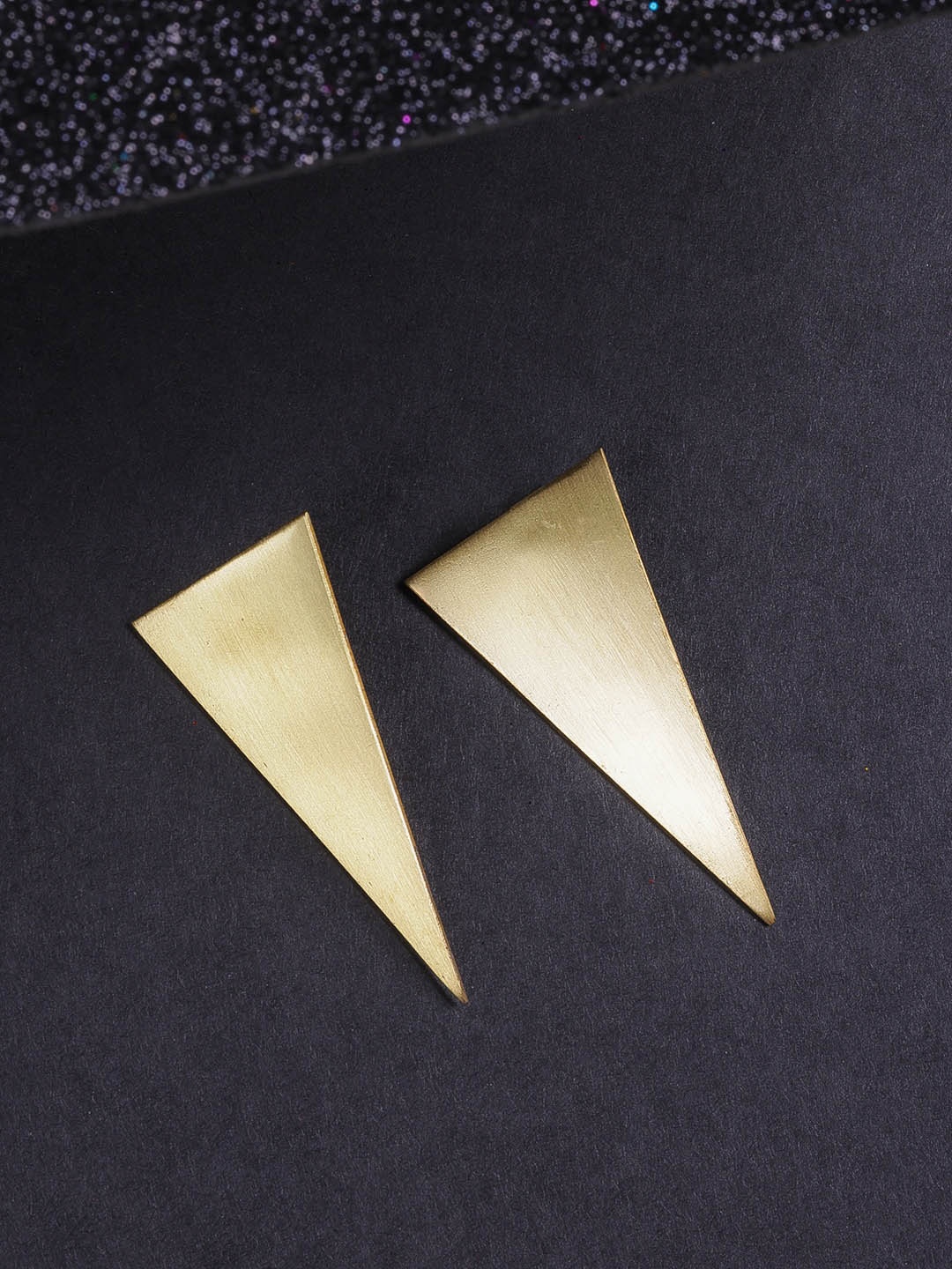 

DressBerry Gold-Toned Triangular Drop Earrings