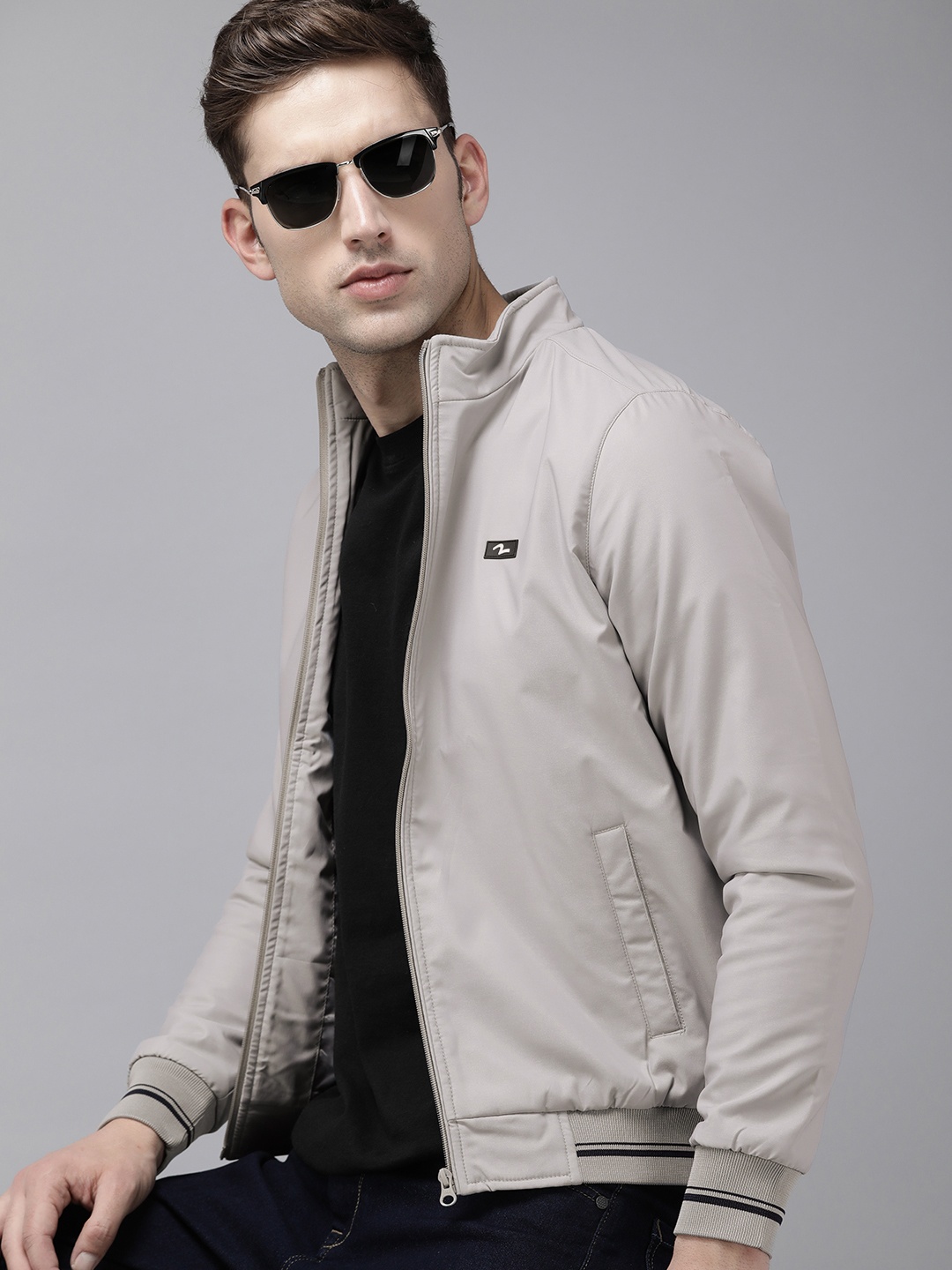

SPYKAR Solid Long Sleeves Bomber Jacket, Grey