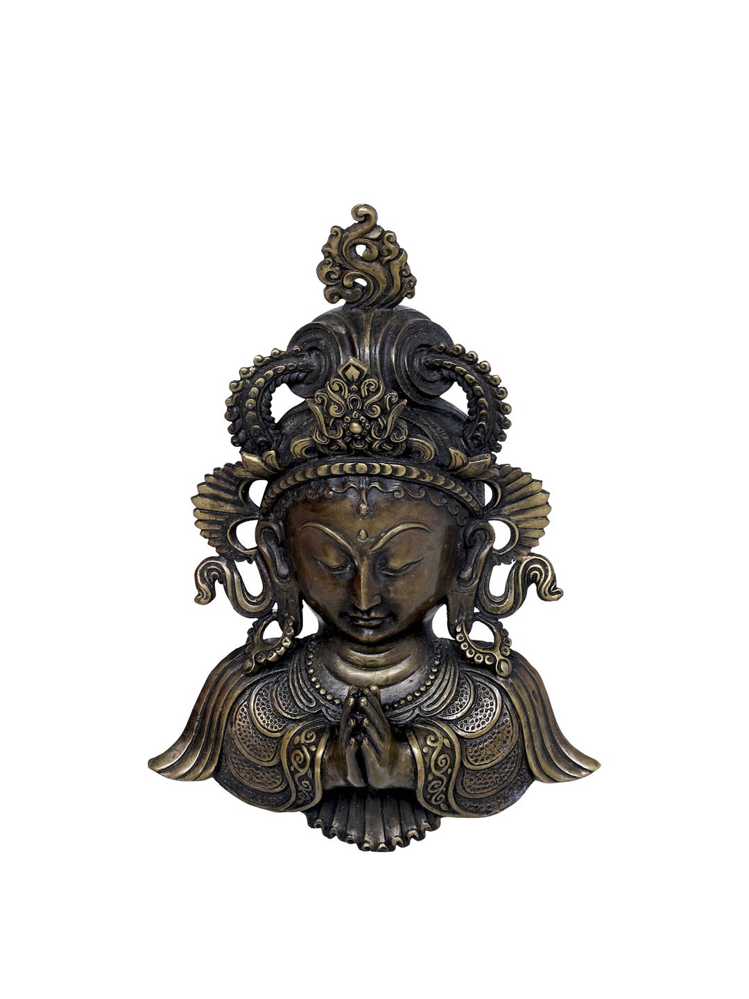 

Exotic India Gold-Toned & Black Namaste Tara Wall Decor, Grey