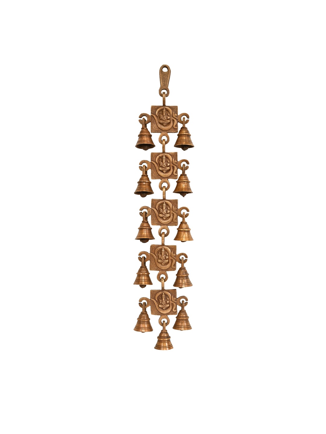 

Exotic India 21" OM Ganesha Wall Hanging Bells in Brass, Gold
