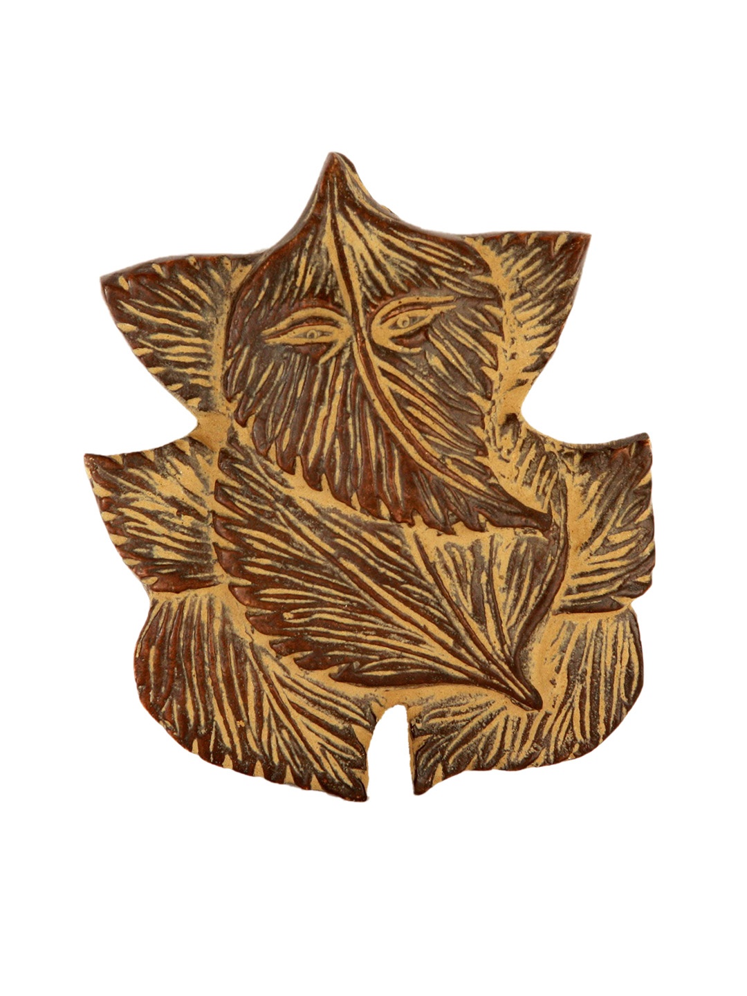 

Exotic India Gold-Toned Pipal Leaf Ganesha Wall Decor