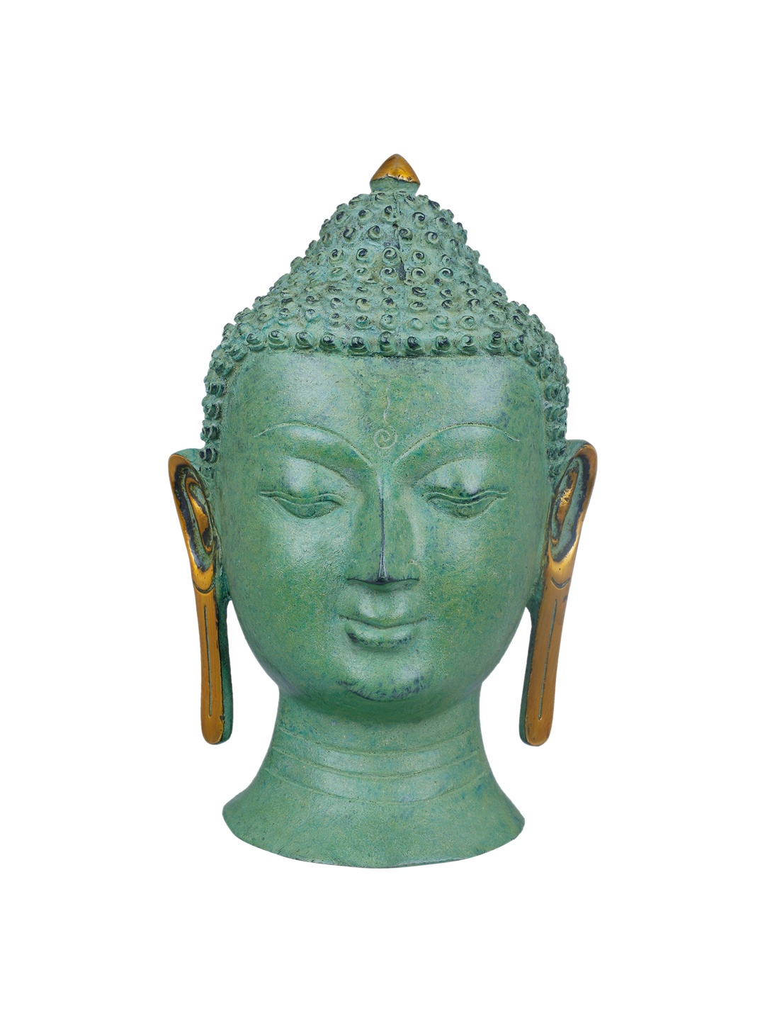 

Exotic India Green & Gold-Toned Textured Gautam Buddha Wall Decor