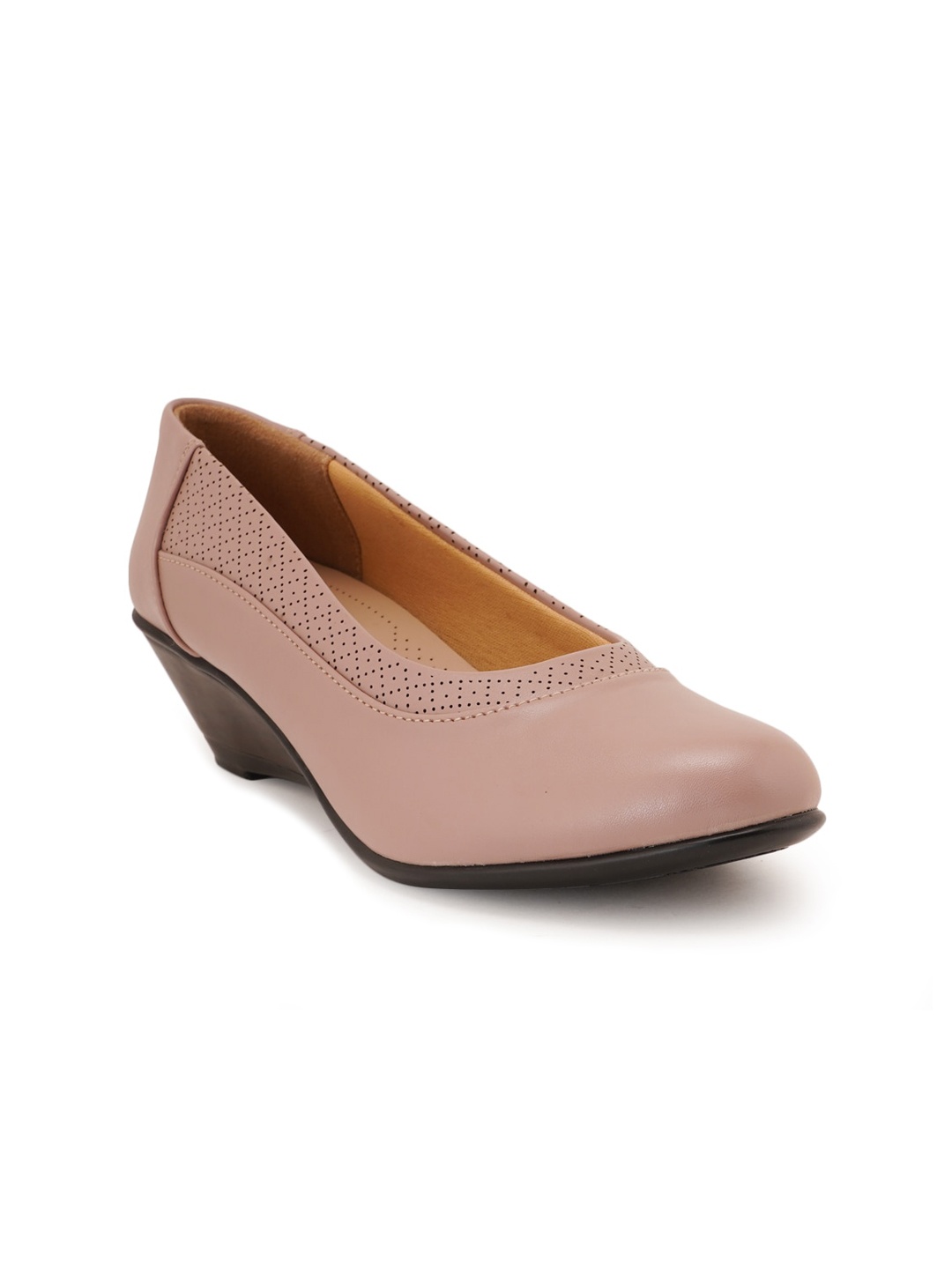 

ELLE Peach-Coloured Wedge Pumps