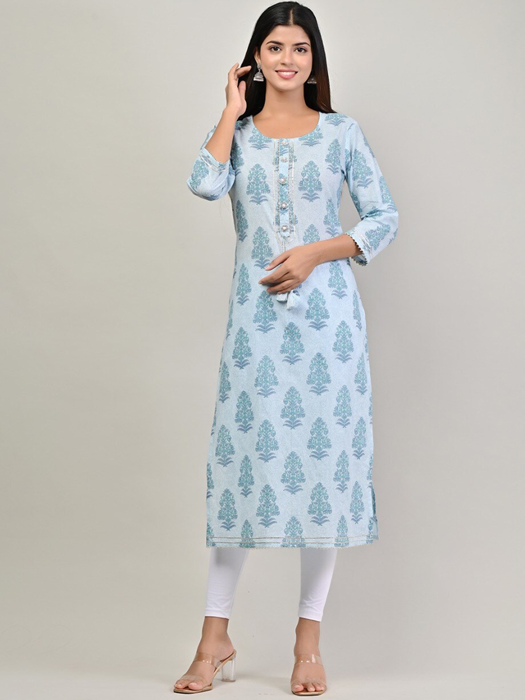 

Swasti Women Blue Floral Printed Floral Kurta