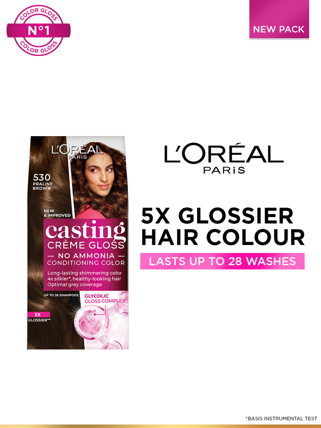 LOreal Casting Creme Gloss Hair Color with Glycolic Gloss Complex - Praline Brown 530
