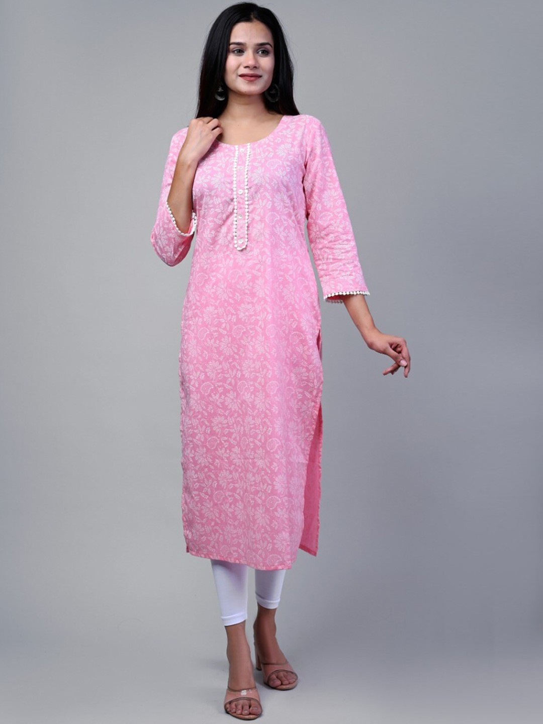 

Swasti Women Pink Floral Kurta