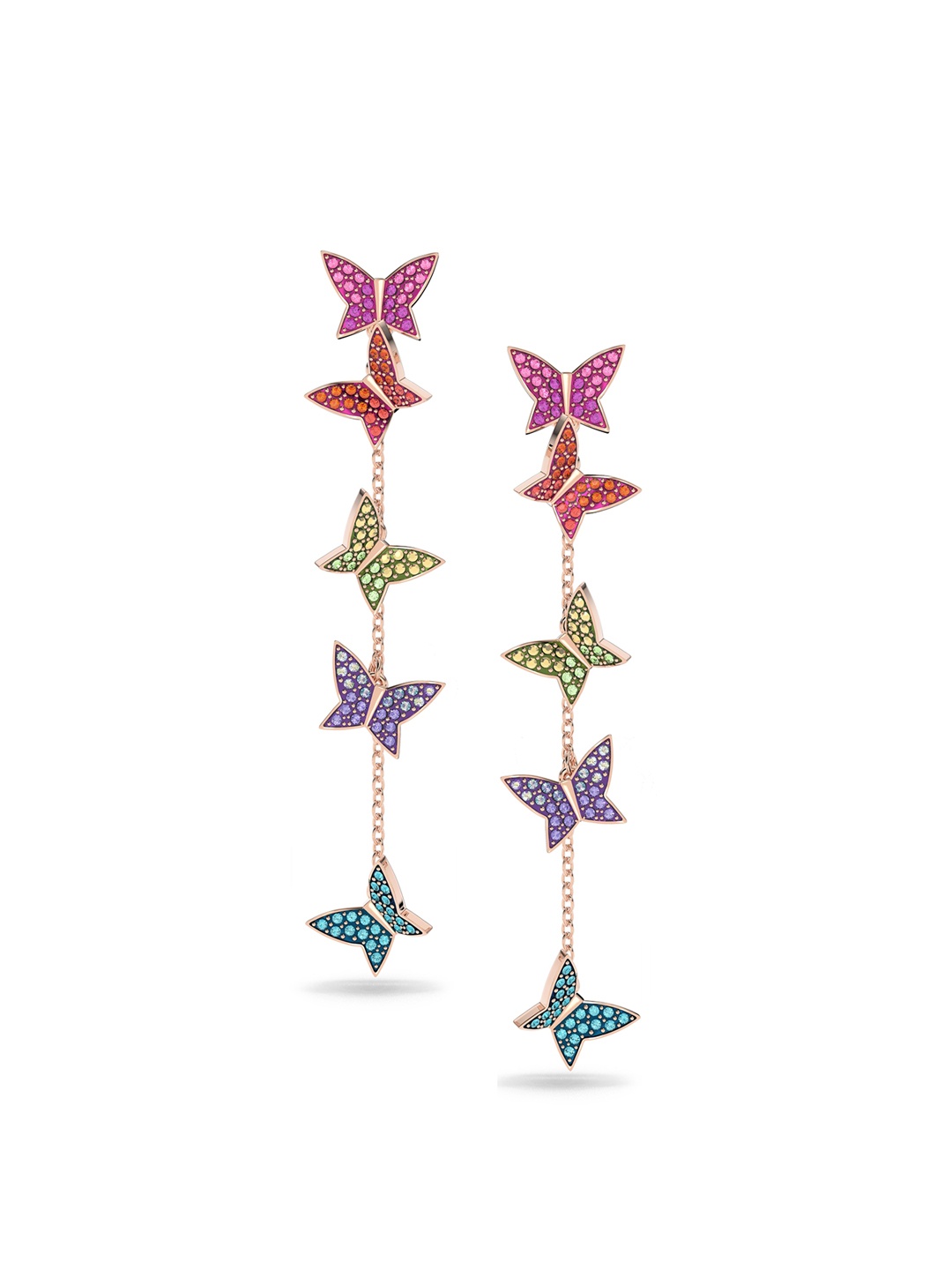 

SWAROVSKI Women Pink & Blue Contemporary Drop Earrings
