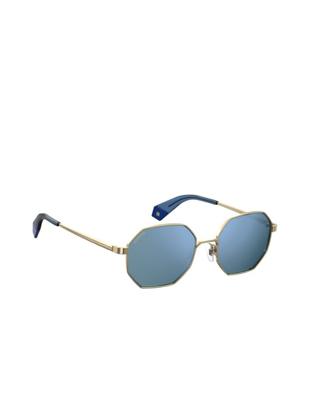 

Polaroid Unisex Blue Lens & Gold-Toned Round Sunglasses with Polarised and UV Protected Lens