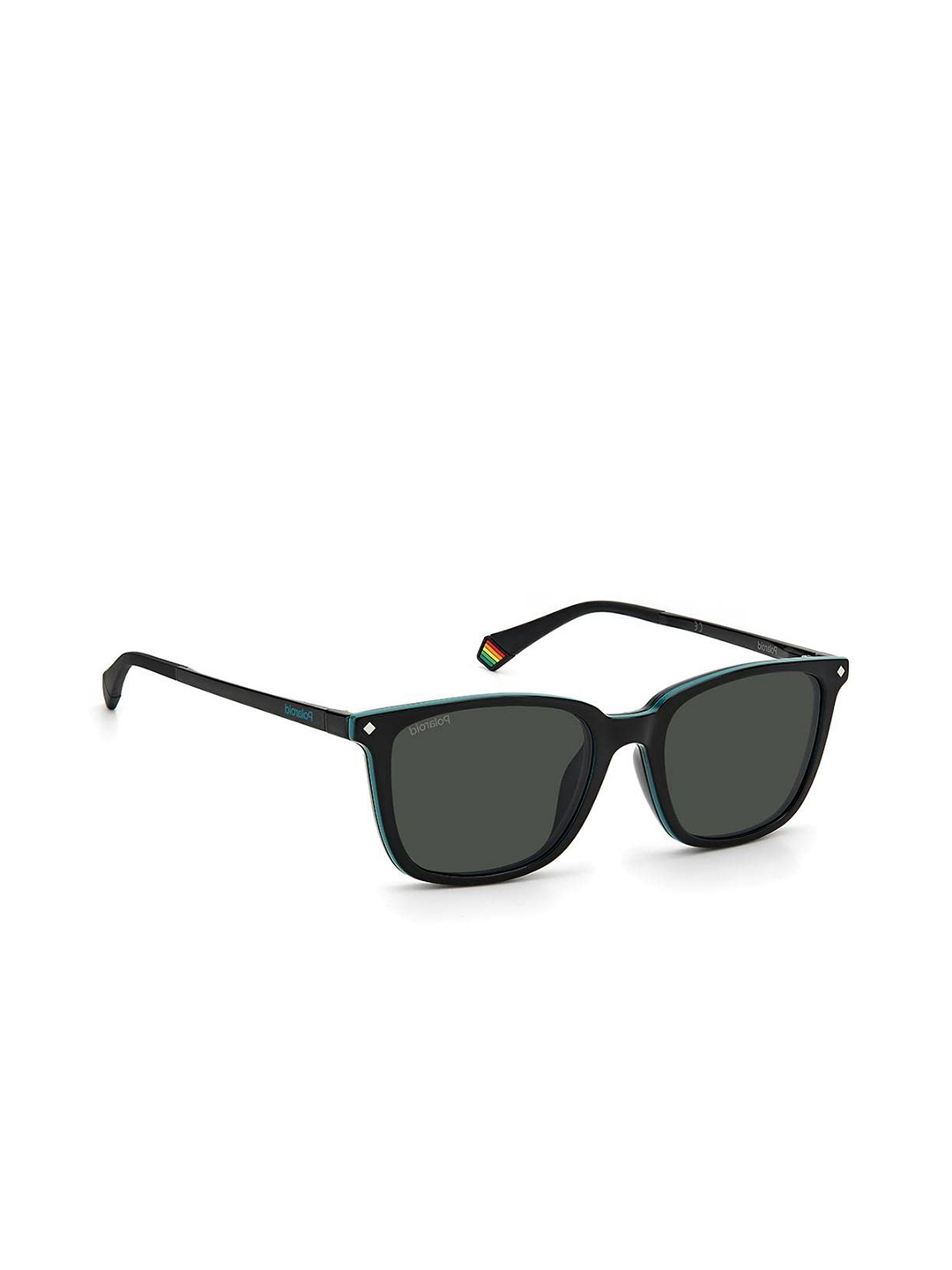 

Polaroid Unisex Black Lens & Black Square Sunglasses PLD 6136/CS 80799 51/18-Black