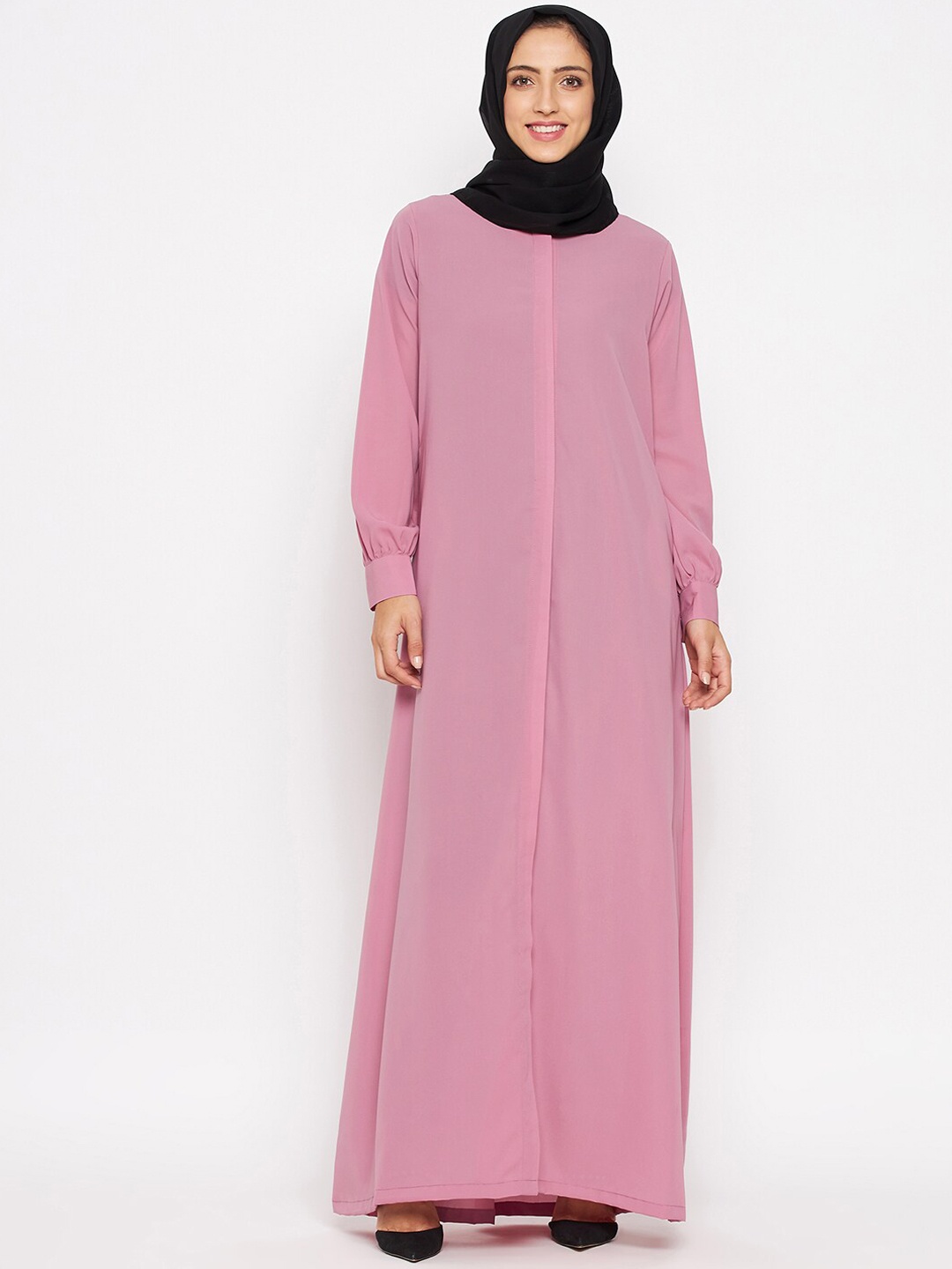 

NABIA Women Pink Solid Abaya Burqa