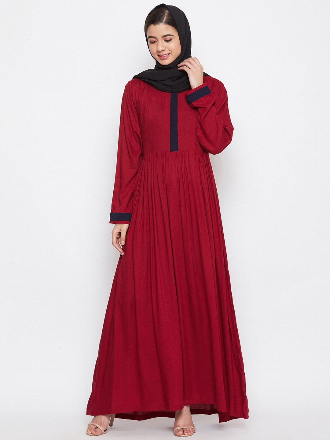 

NABIA Women Maroon Solid Burqas