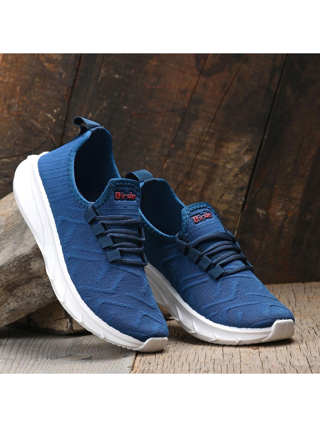 

BIRDE Men Blue Textured Sneakers