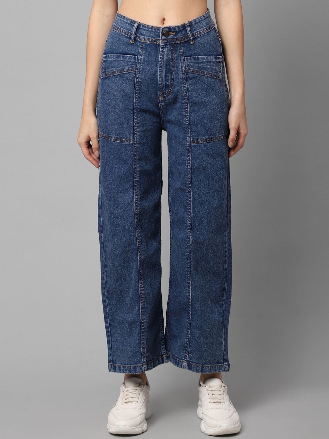 

River Of Design Jeans Women Blue Wide Leg High Rise Denim Jeans