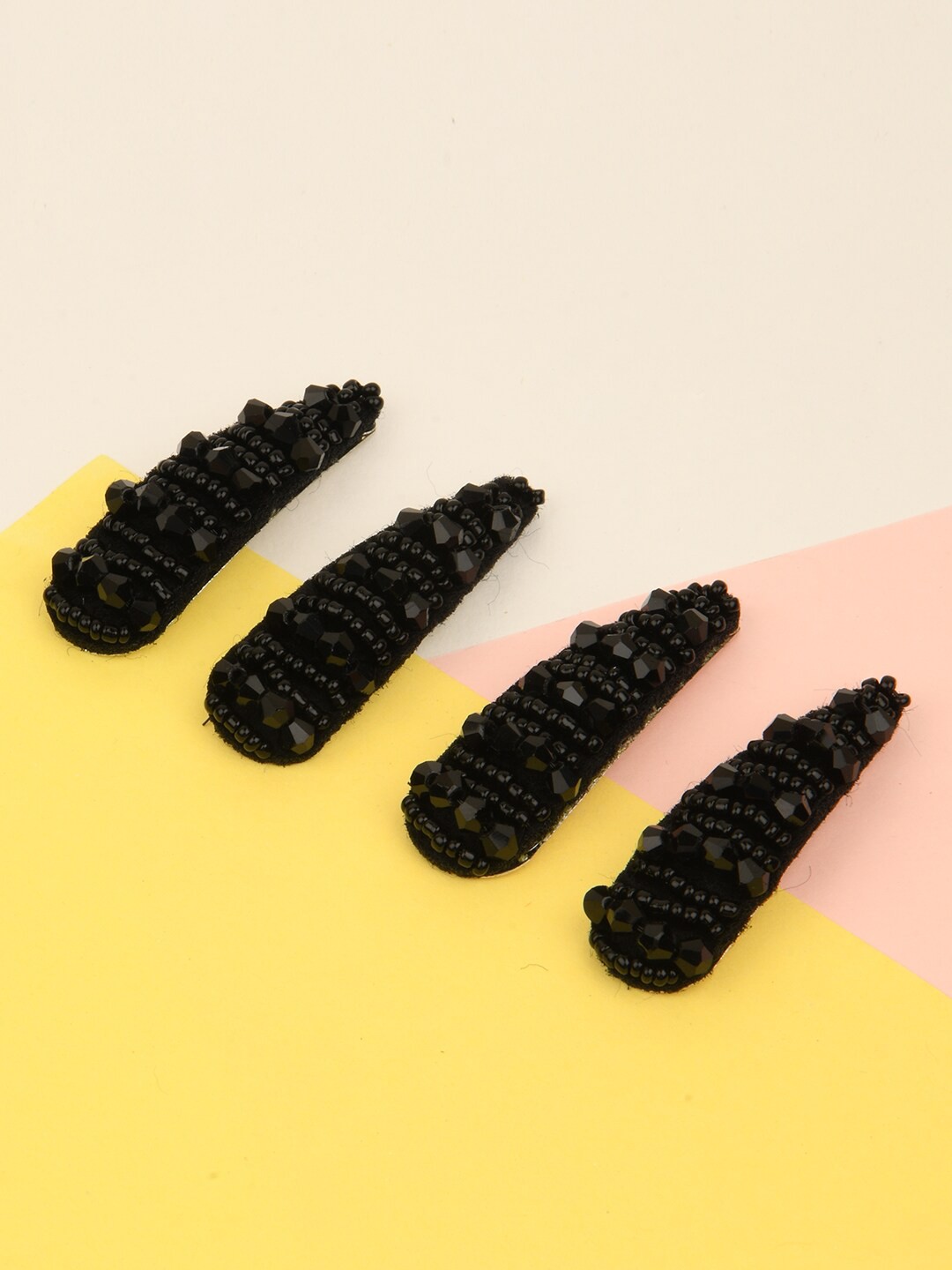 

Lilly & sparkle Women Black Set of 4 Tic Tac Hair Clip