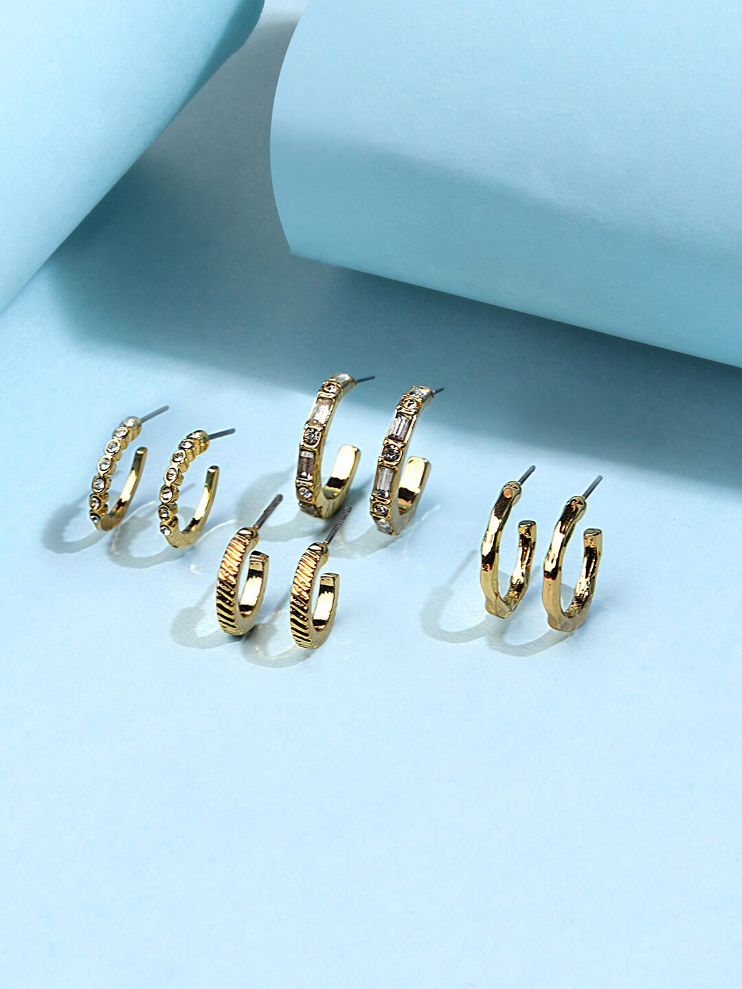 

Lilly & sparkle Women Gold-plated & Silver-Toned Contemporary Hoop Earrings