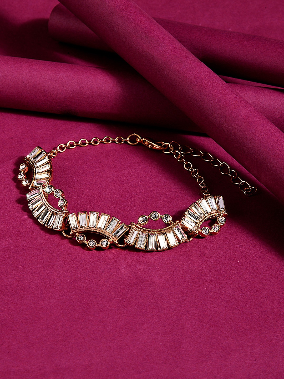 

Lilly & sparkle Women Gold-Plated & White Bangle-Style Bracelet