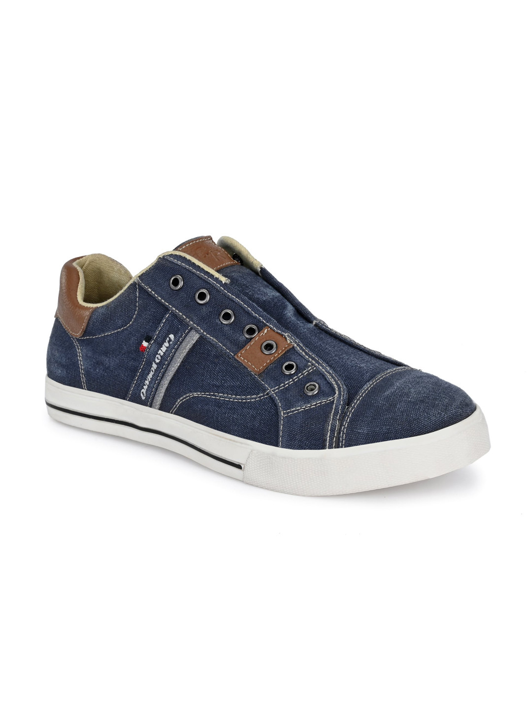 

CARLO ROMANO Men Blue Slip-On Sneakers