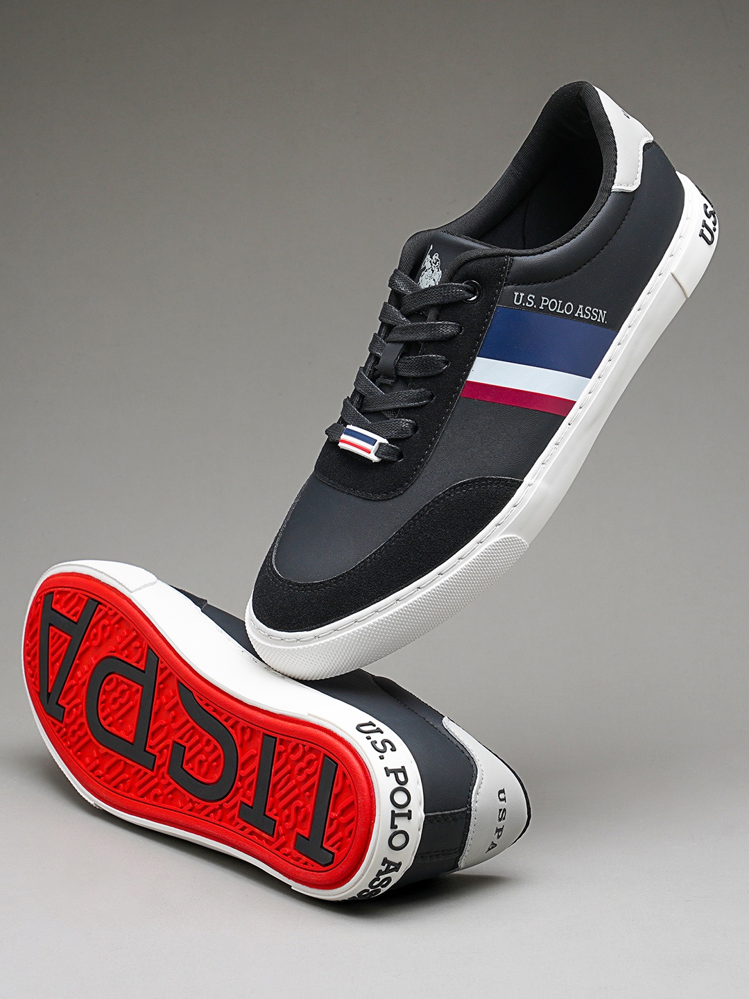 

U S Polo Assn Men Black PU Sneakers