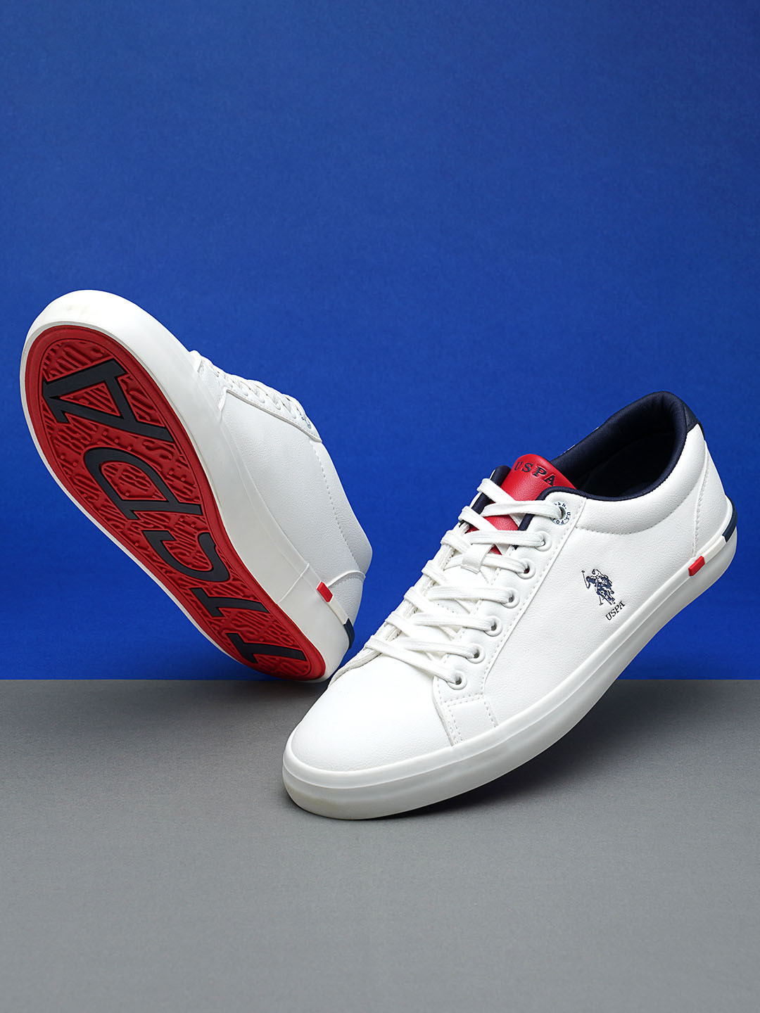 

U.S. Polo Assn. Men Off White PU Sneakers