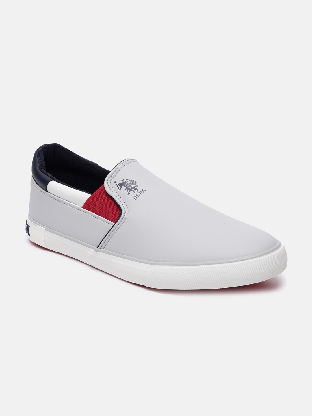 

U S Polo Assn Men Grey PU Slip-On Sneakers