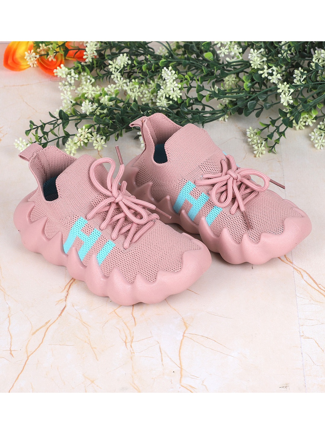 

FEETWELL SHOES Unisex Kids Pink Printed Sneakers