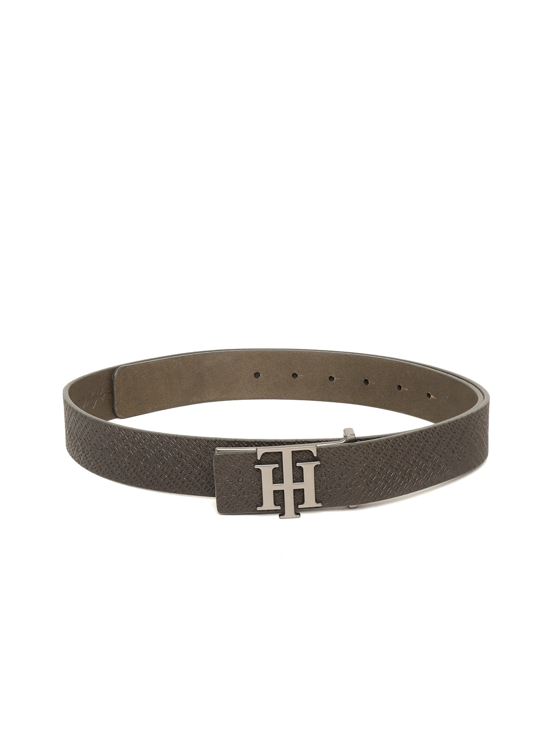 

Tommy Hilfiger Men Olive Green Textured Leather Belt