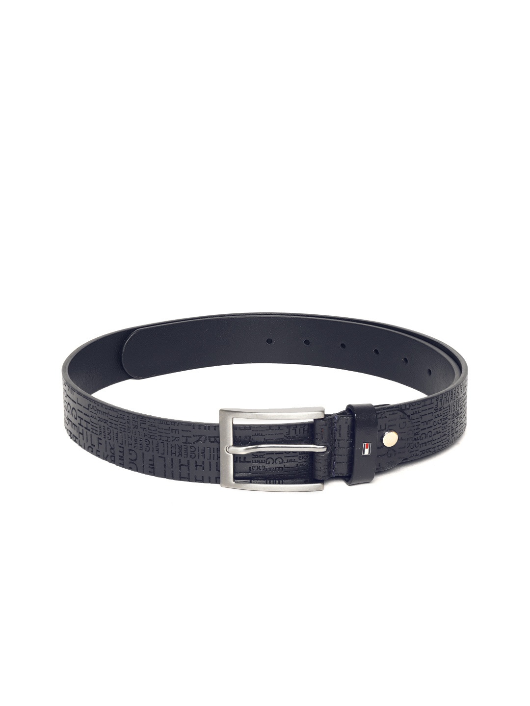 

Tommy Hilfiger Men Navy Blue Textured Leather Belt