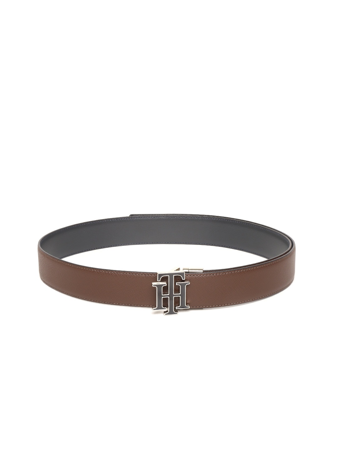 

Tommy Hilfiger Men Brown Reversible Textured Leather Belt