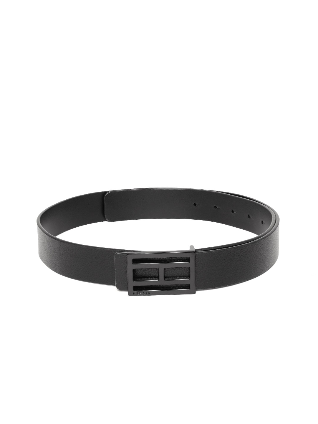 

Tommy Hilfiger Men Black Textured Leather Belt