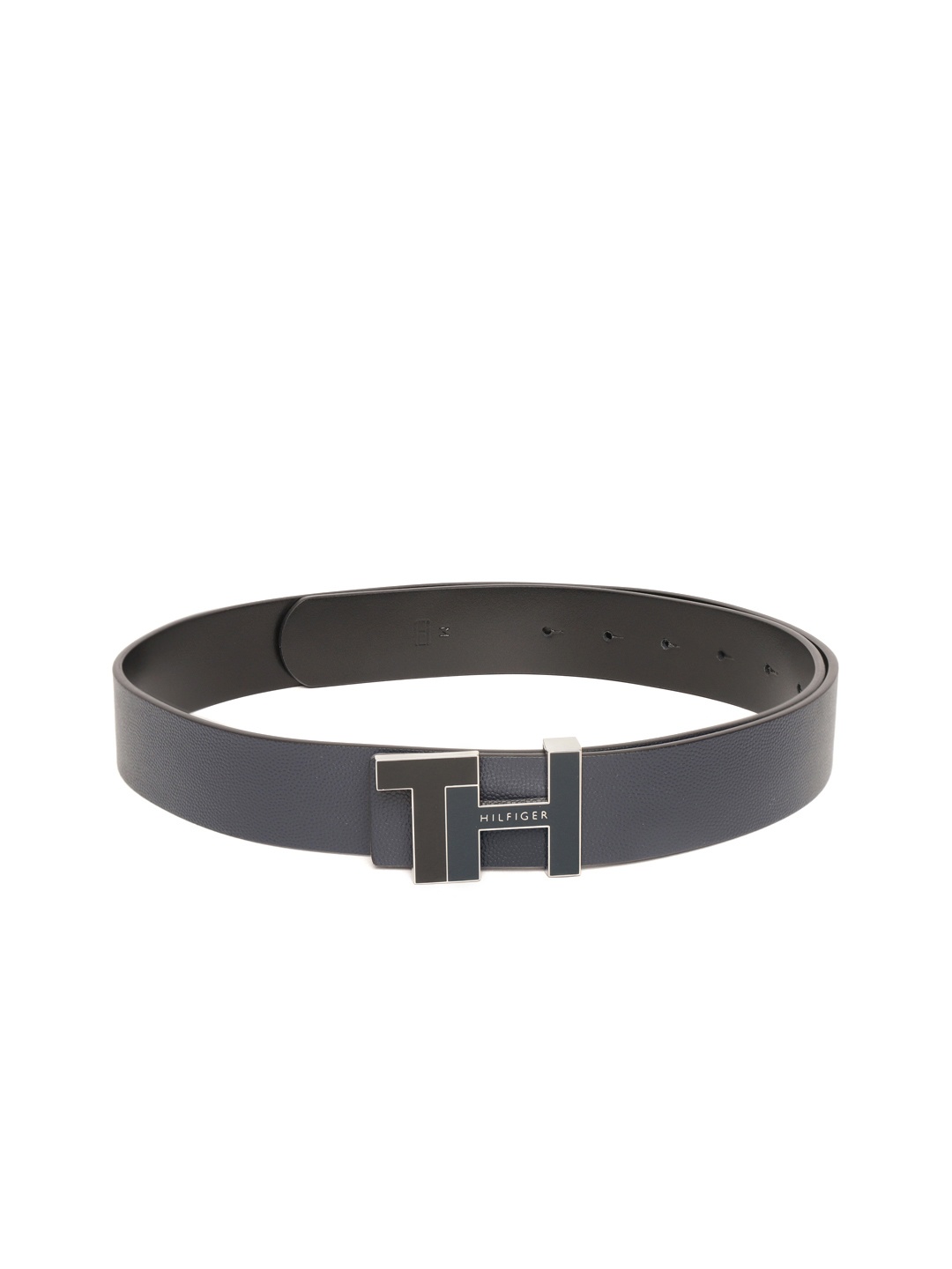 

Tommy Hilfiger Men Navy Blue & Black Reversible Textured Leather Belt