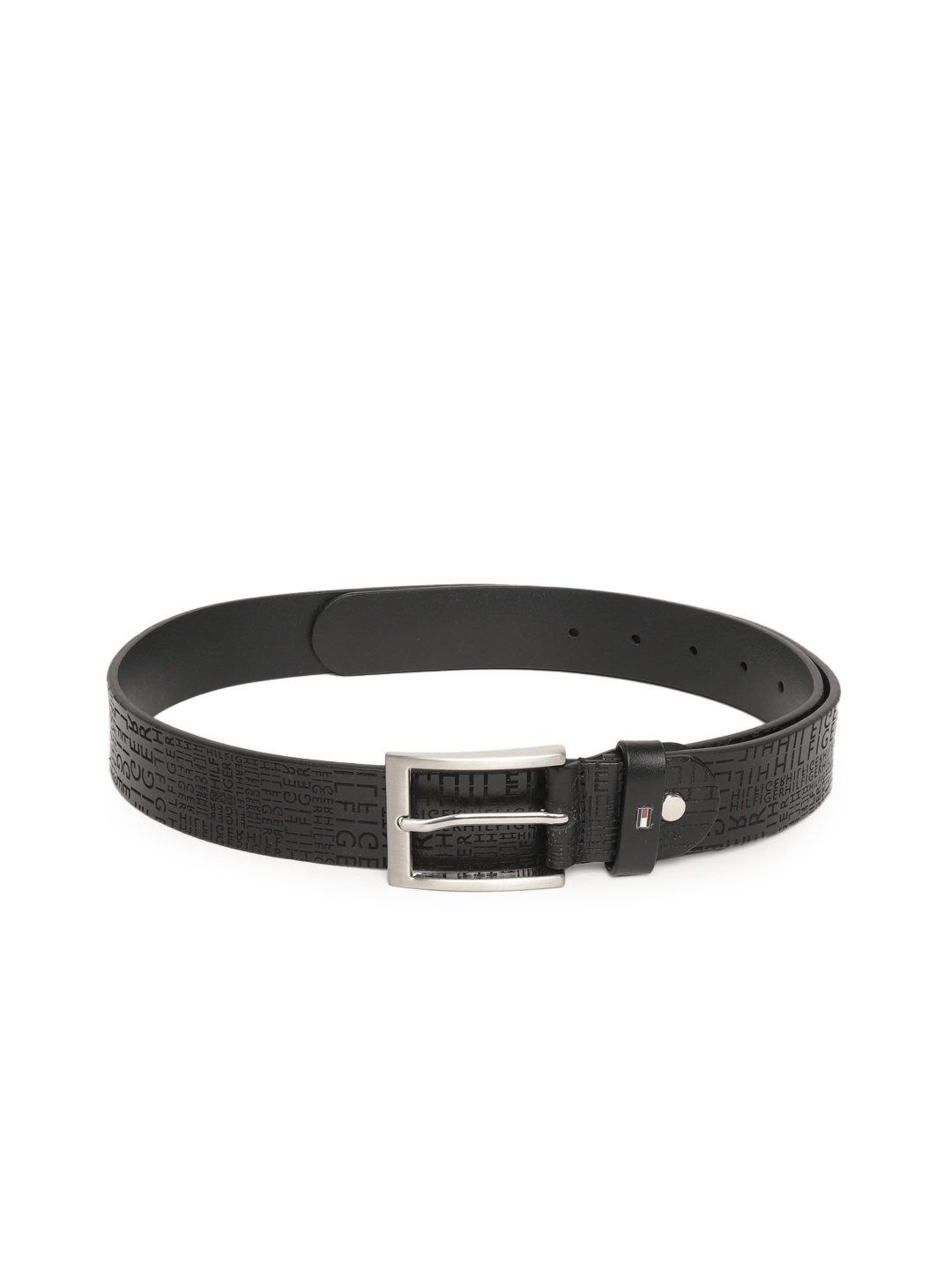 

Tommy Hilfiger Men Black Textured Leather Belt