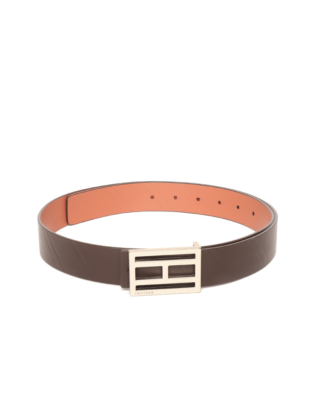 

Tommy Hilfiger Men Brown Reversible Textured Leather Belt