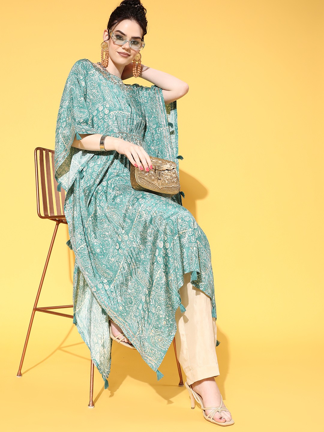 

ZOLA Women Gorgeous Green Modal Print Parade Kurta