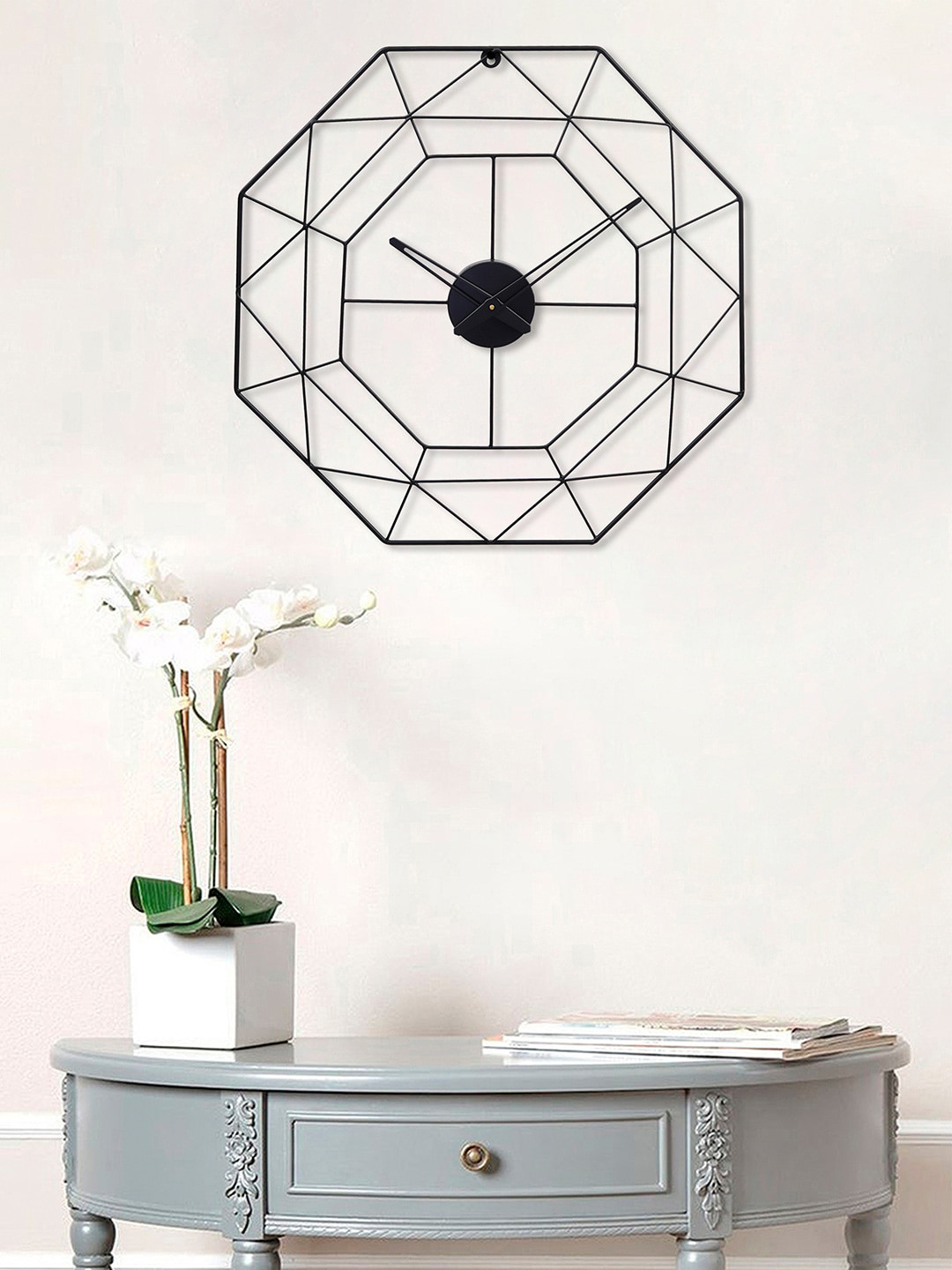 

eCraftIndia Black Geometric Contemporary Wall Clock