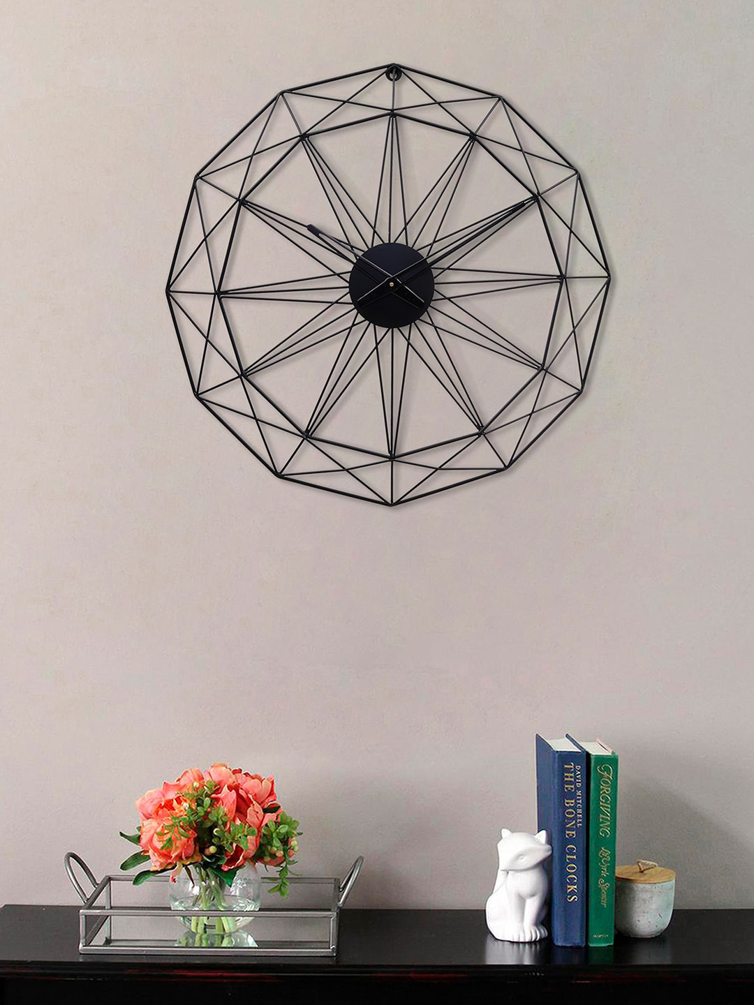 

eCraftIndia Black Geometric Traditional Wall Clock