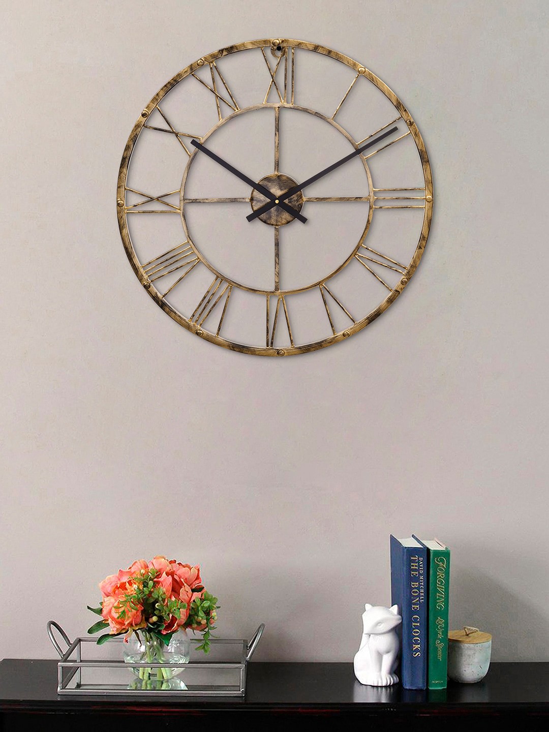 

eCraftIndia Gold-Toned & Black Vintage Wall Clock