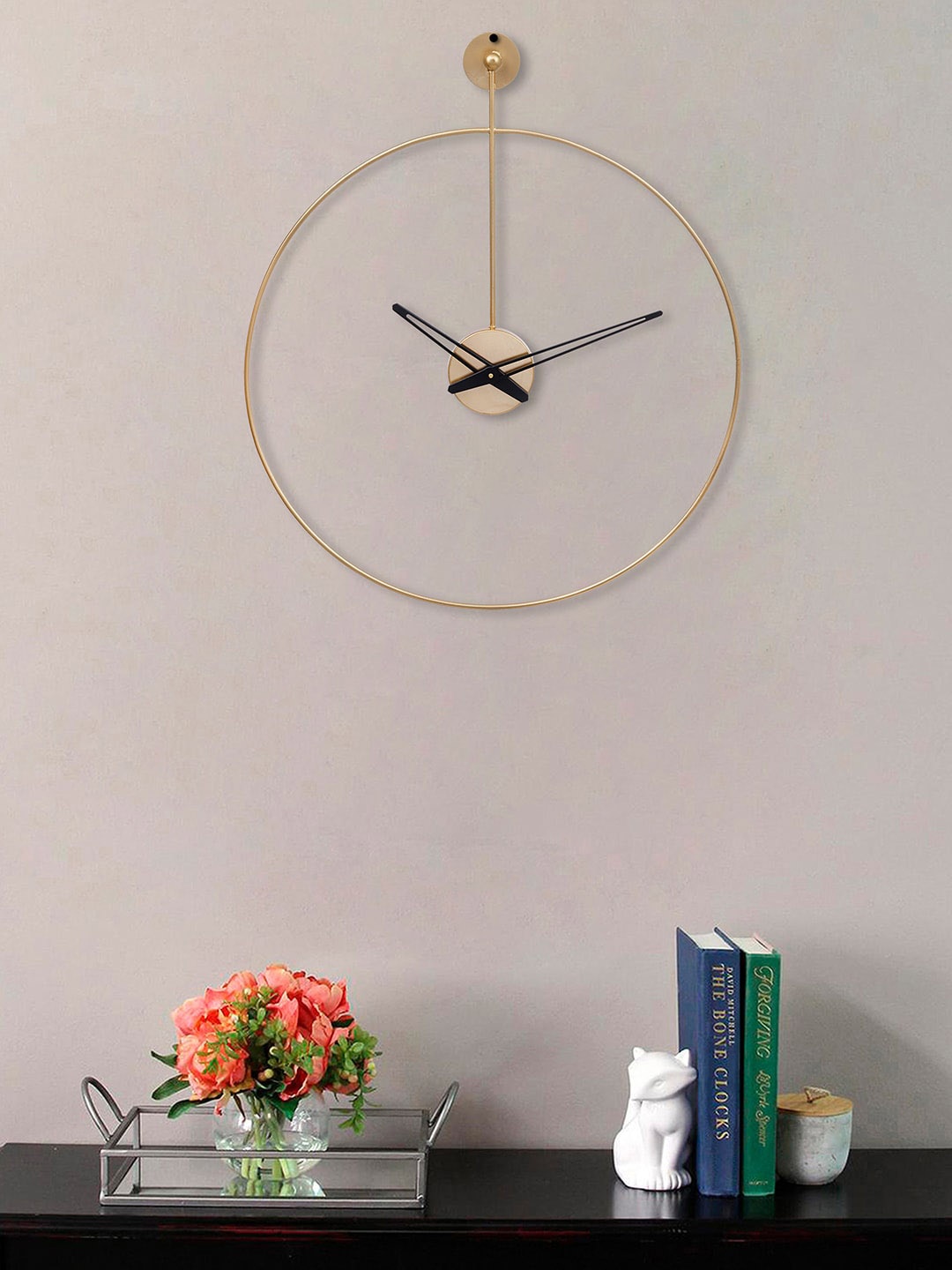 

eCraftIndia Gold-Toned & Black Contemporary Wall Clock